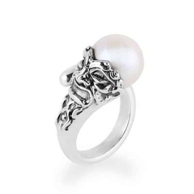 Anello con perla e maschera – GERARDO SACCO