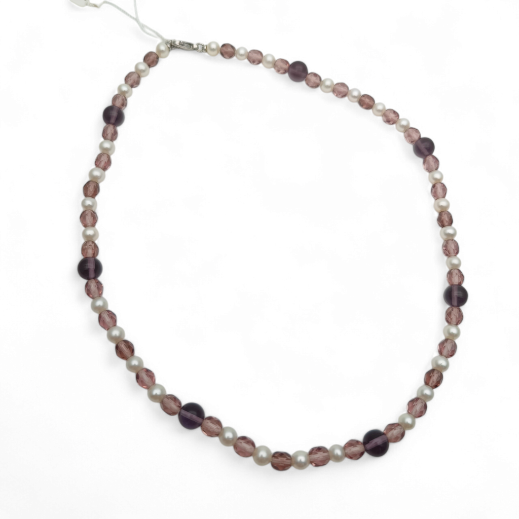 Outlet 17 Collana perle e cristalli viola - KIARA