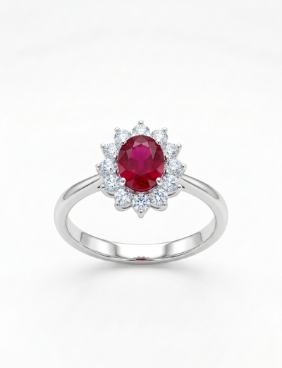 Anello con con rubino e diamanti – RECARLO
