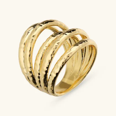 Anello a Fascia Multifilo Martellato - ETRUSCA GIOIELLI