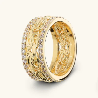 Anello a Fascia Catena Bizantina – ETRUSCA GIOIELLI