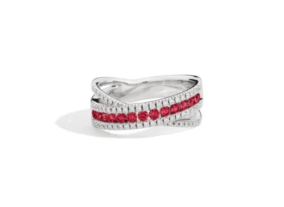 Anello fascia Decò con rubini e diamanti – RECARLO