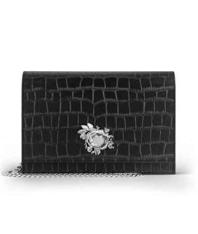 Pochette Jungle Pelle Croco Nera – GIOVANNI RASPINI