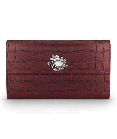Portafoglio Continental Pelle Croco Borgogna – GIOVANNI RASPINI