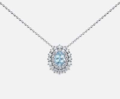 Collana Acquamarina e diamanti - NIHAMA