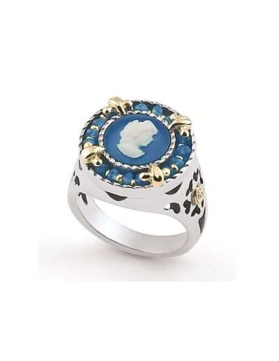 Anello con cammeo colorato tondo – GERARDO SACCO