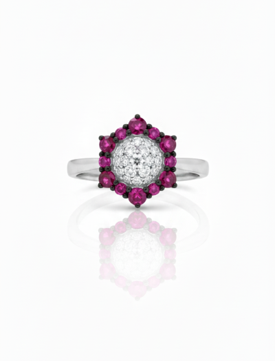 Anello Fantasia con rubini e diamanti – RECARLO