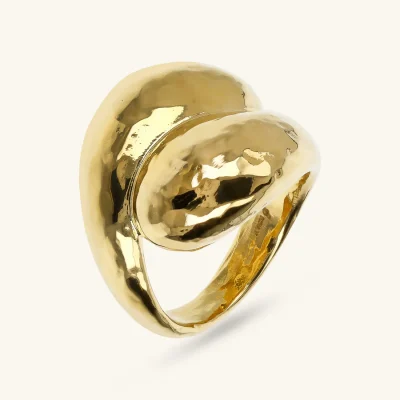 Anello Contrarié a Goccia Martellato - ETRUSCA GIOIELLI